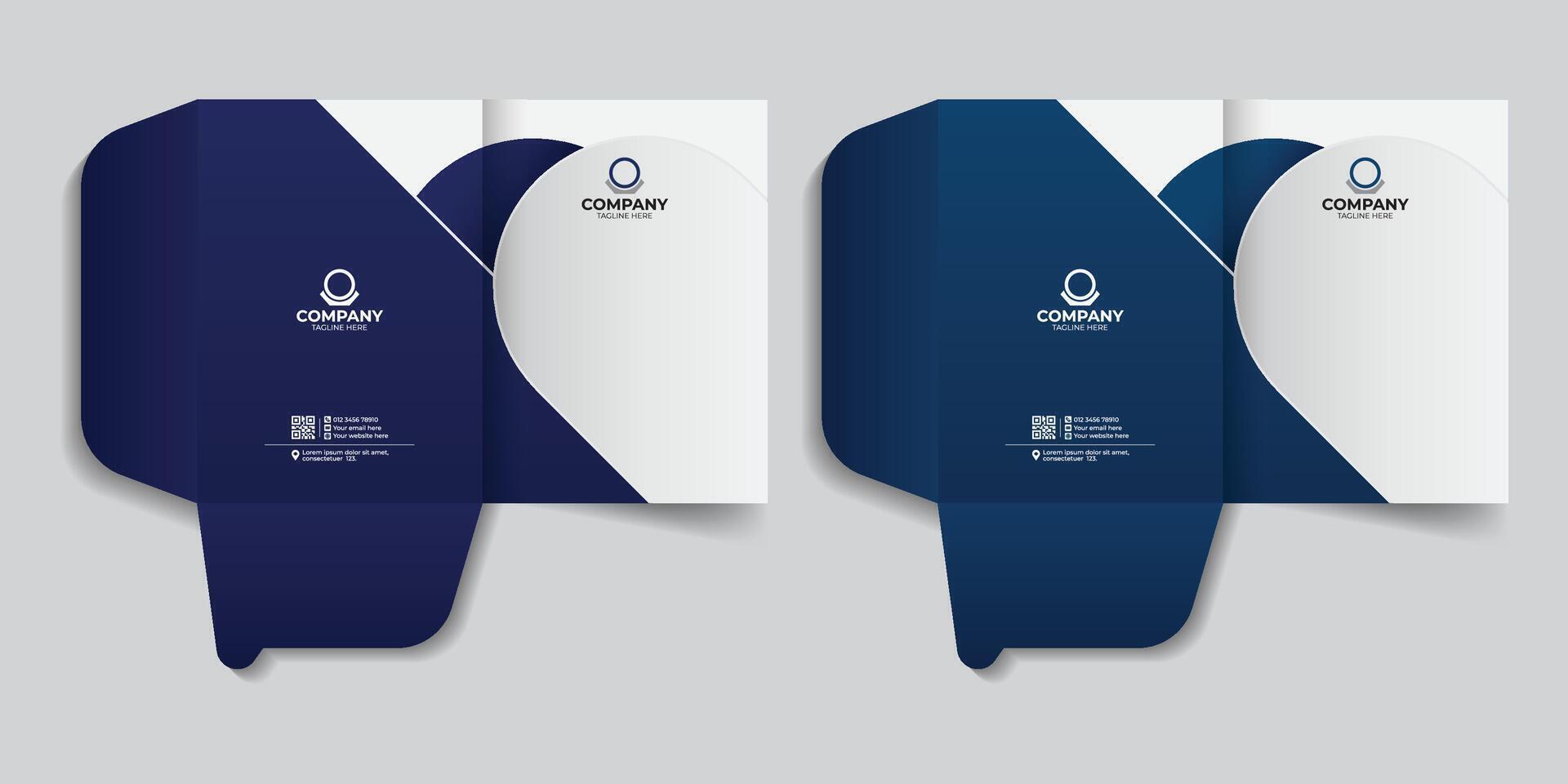 Simple and clean minimal file folder and report cover template, with creative design and two creative gradient colorful variation vector