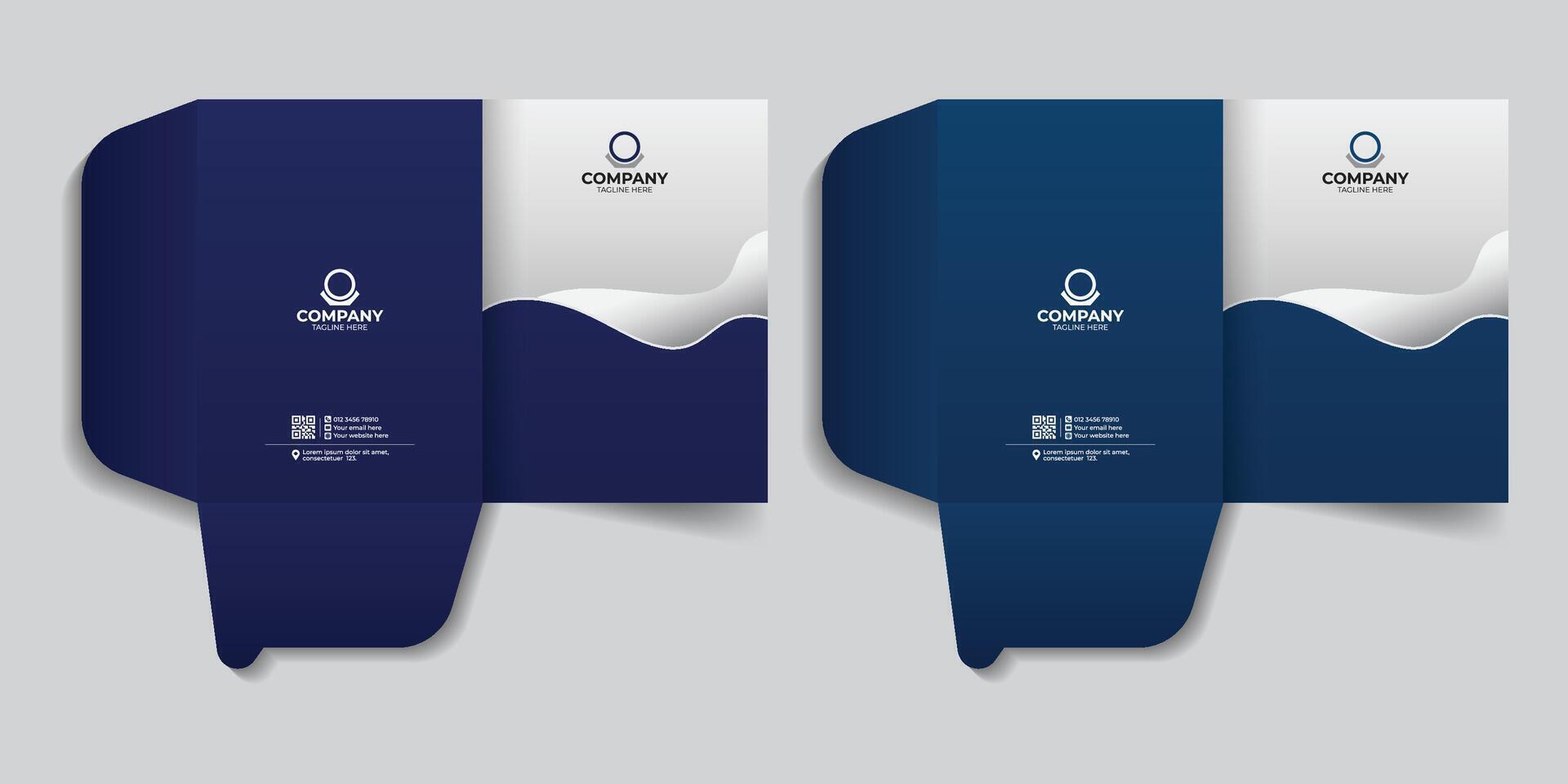Office and business stationery report cover template, Office file folder for your business documents, Creative dark blue gradient color variation vector