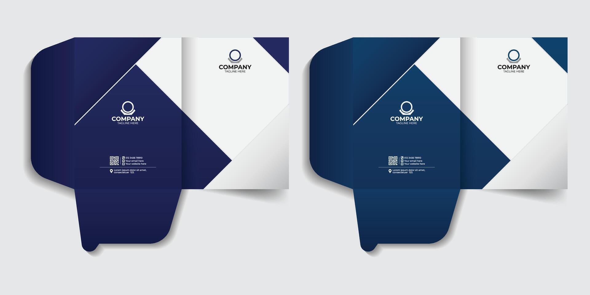 Modern corporate file folder template with digital elements, Minimal business stationery items, report cover template with two gradient color. vector