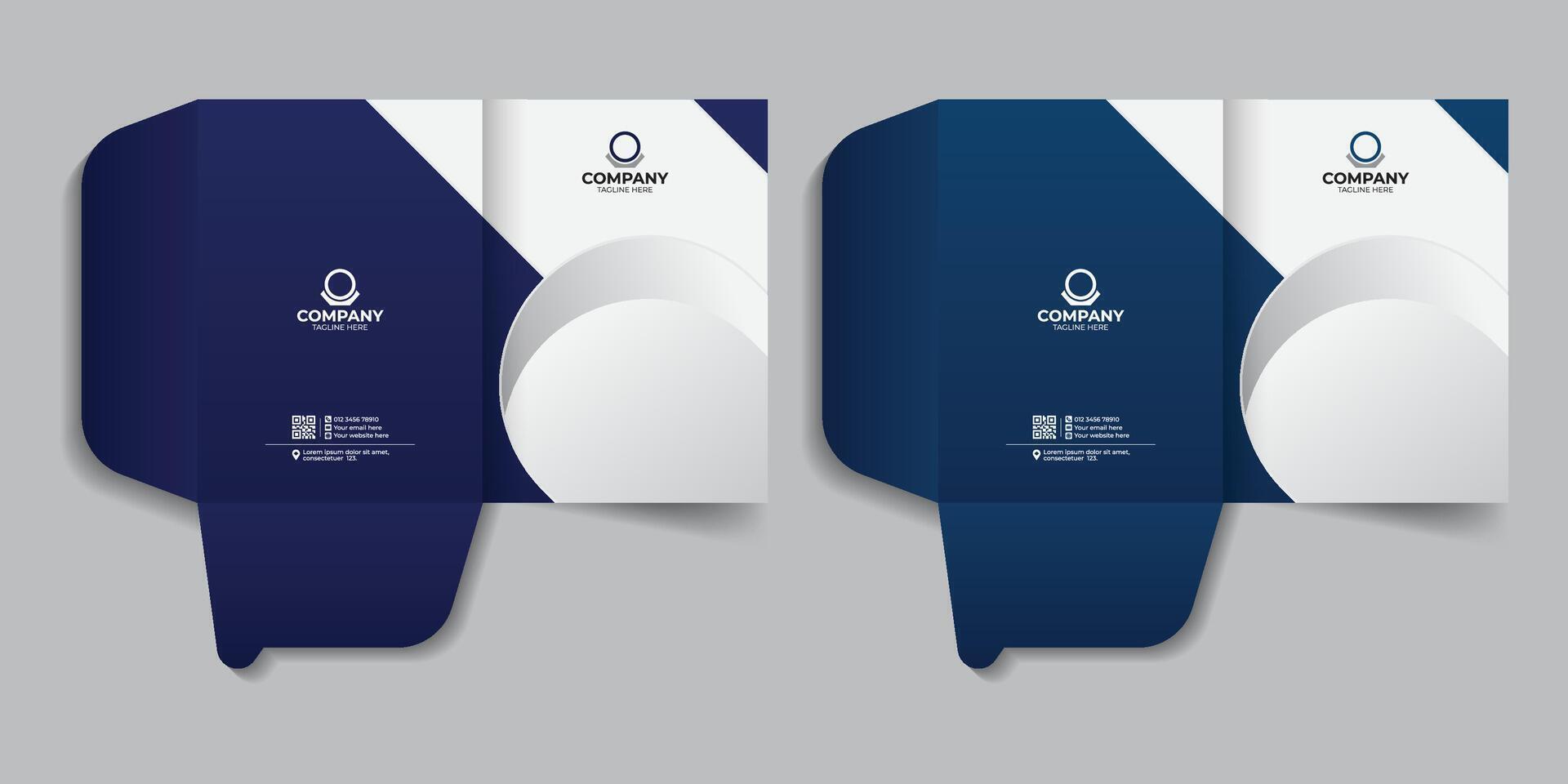 Office folder and report cover template, office document file folder design for your company. Business presentation folder template for company. vector