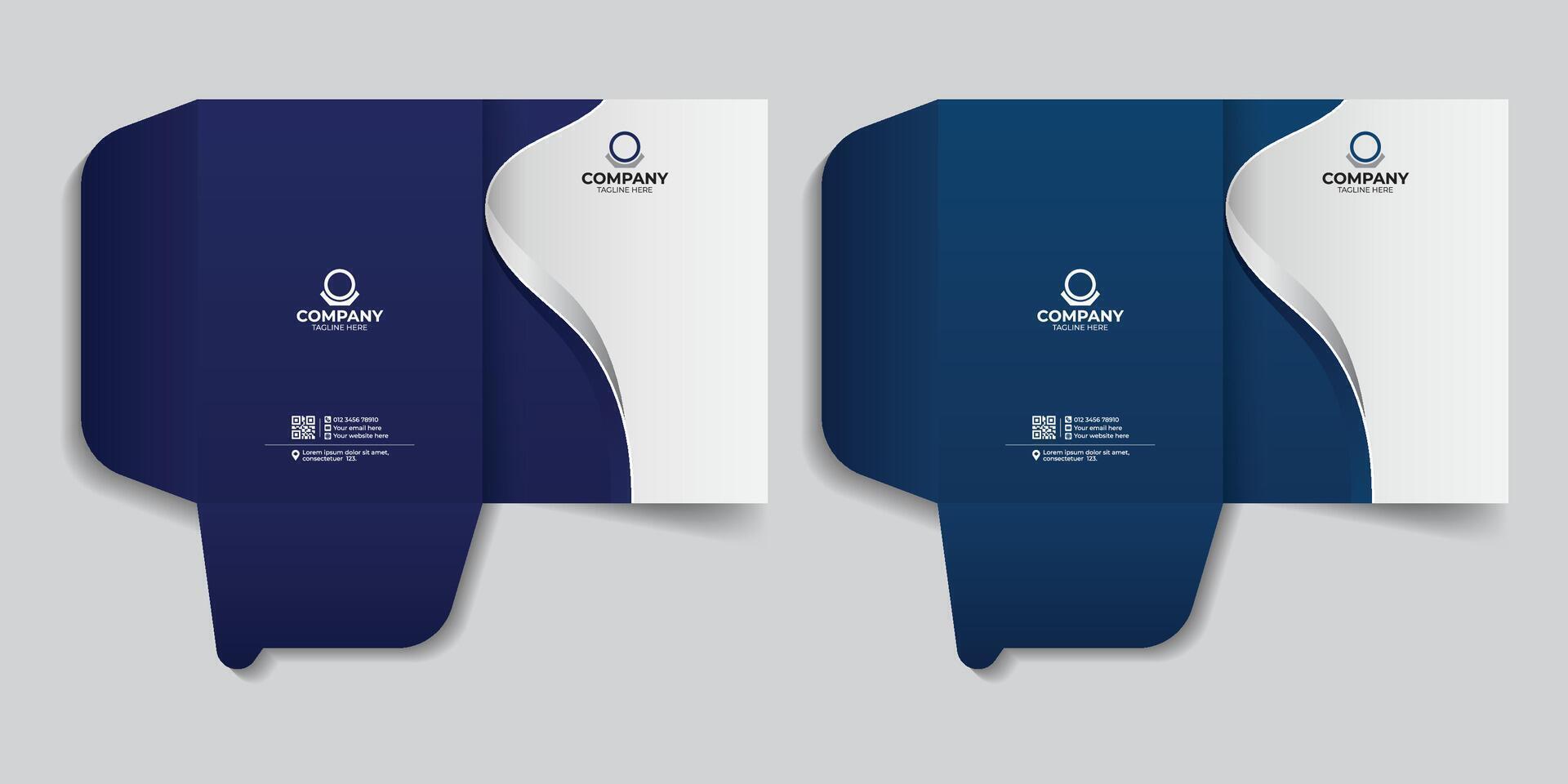 Business presentation folder template for corporate business, business document folder, report cover template with two gradient color. vector