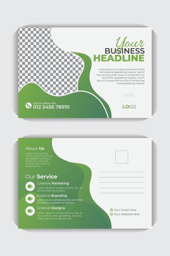 Postcard flyer Template, marketing agency postcard design. Corporate postcard, business postcard, professional postcard design for your business vector