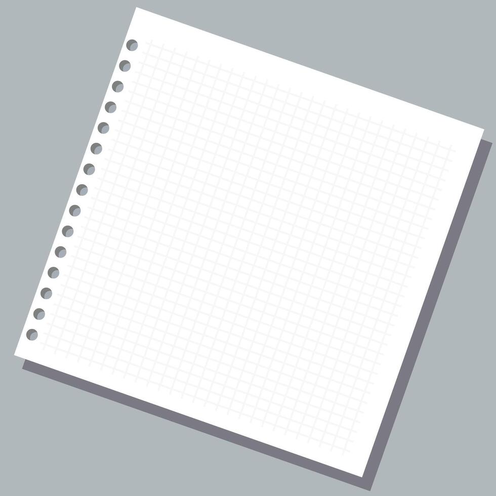 Realistic notebook with squared sheets vector