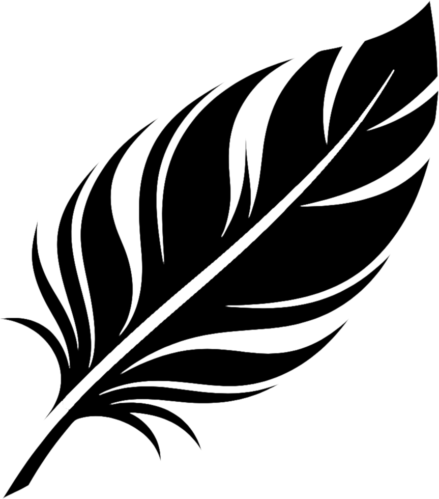 Elegant feather adorns intricate Damask swirl stencil. AI-generated. png