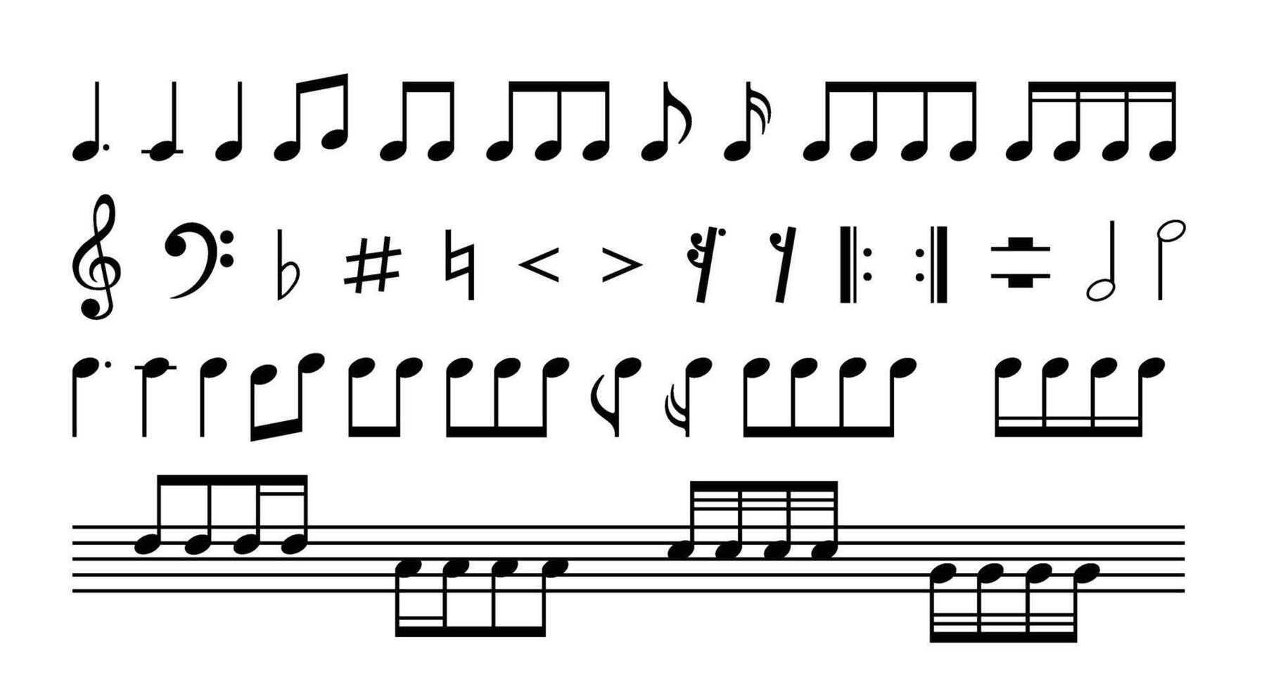 Collection Of A Musical Notes And Signs vector