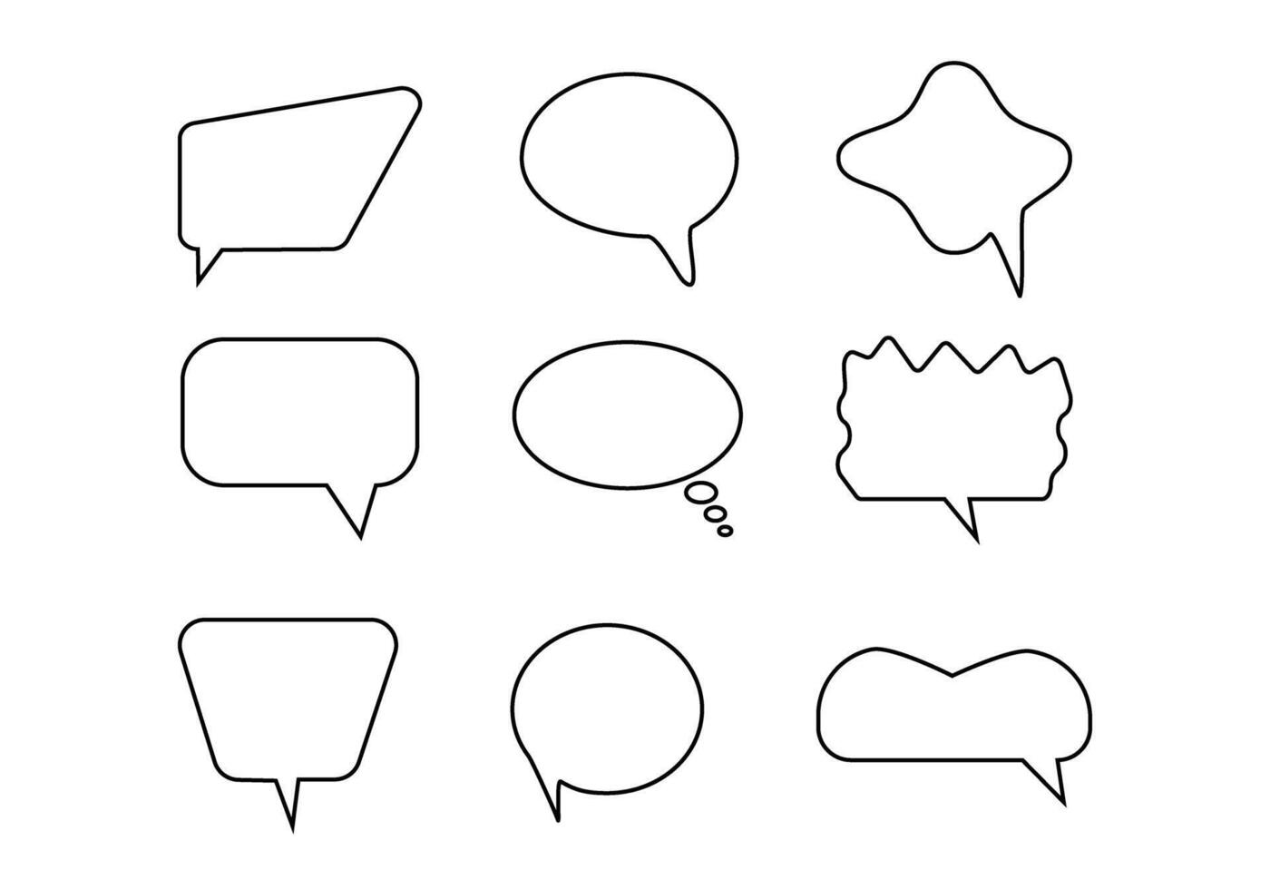 Set of speech bubbles, textbox cloud of chat for comments, posts, comic vector