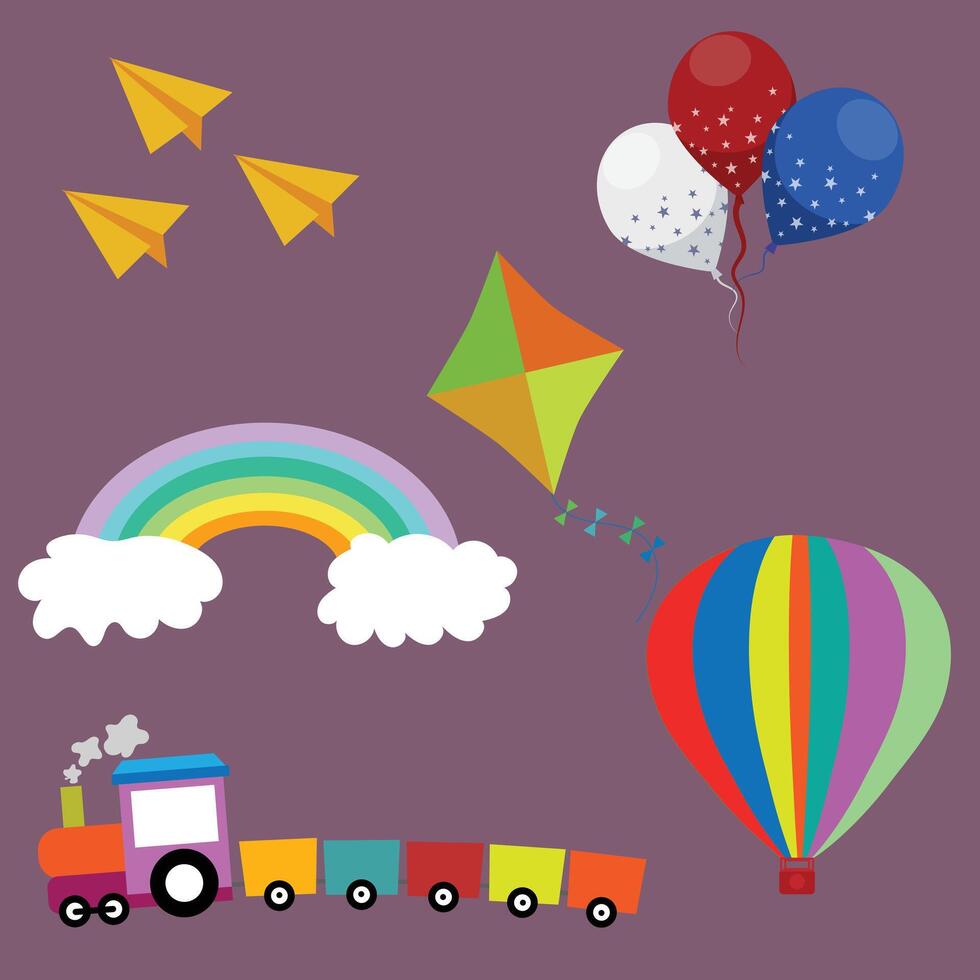 Children's toys illustration vector