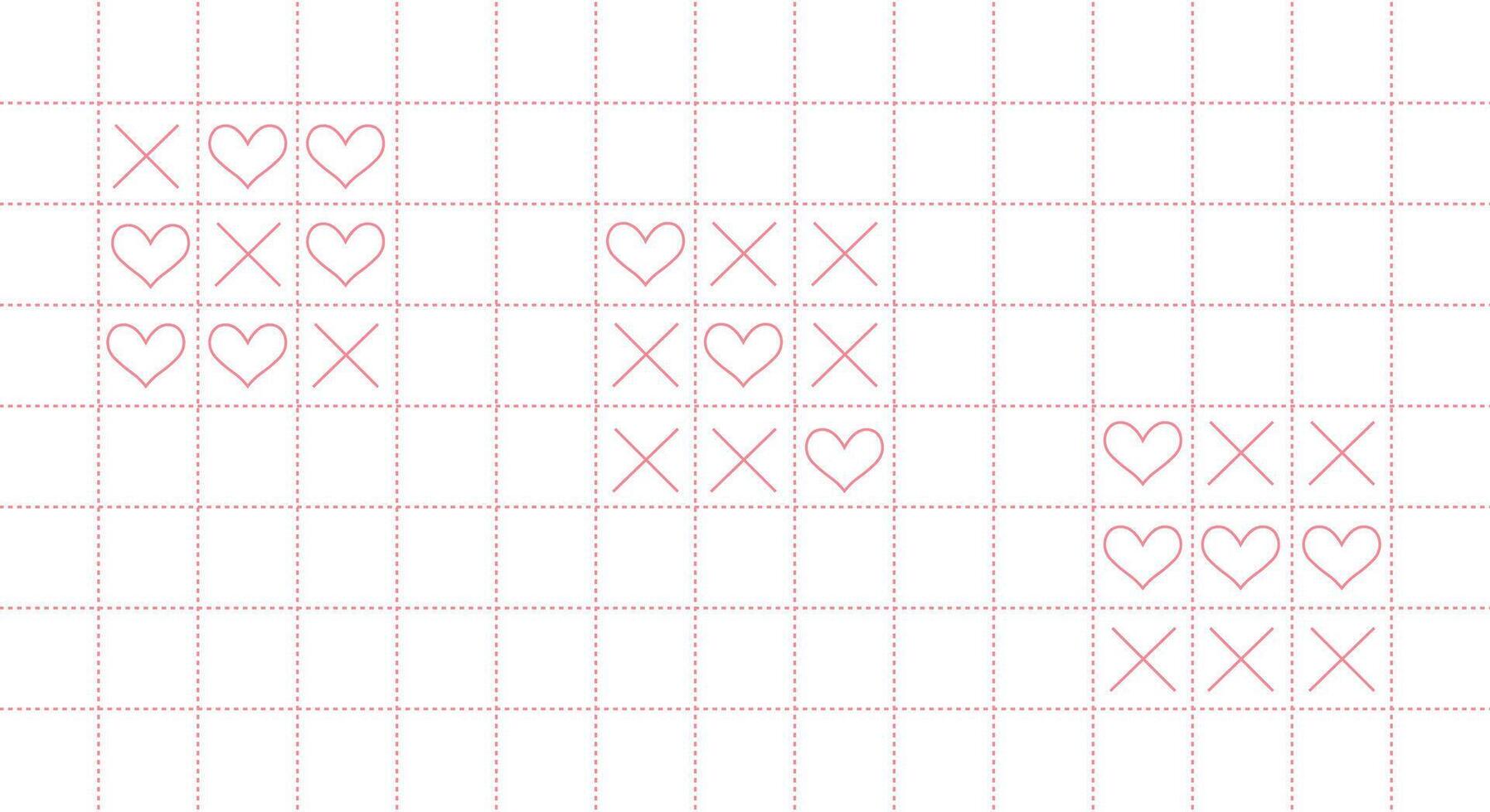 X And Heart Game In The Math Notebook vector