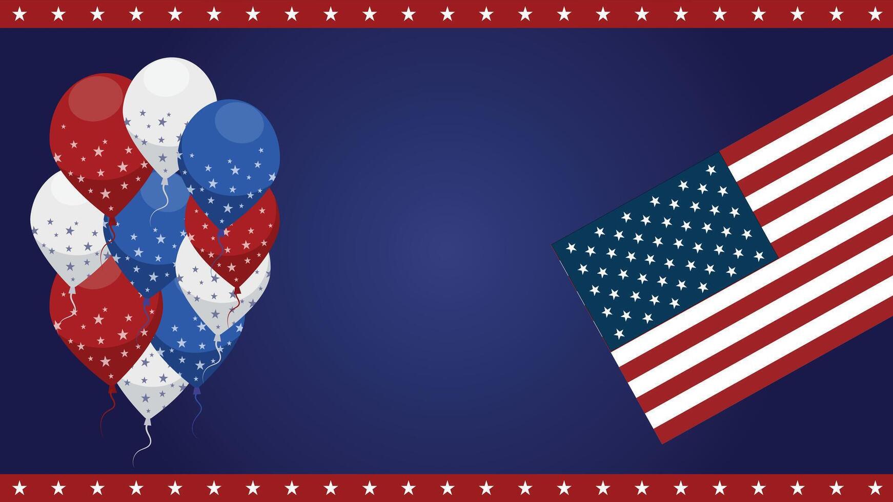 4th of July greeting card. Fourth of July Independence Day of the usa vector