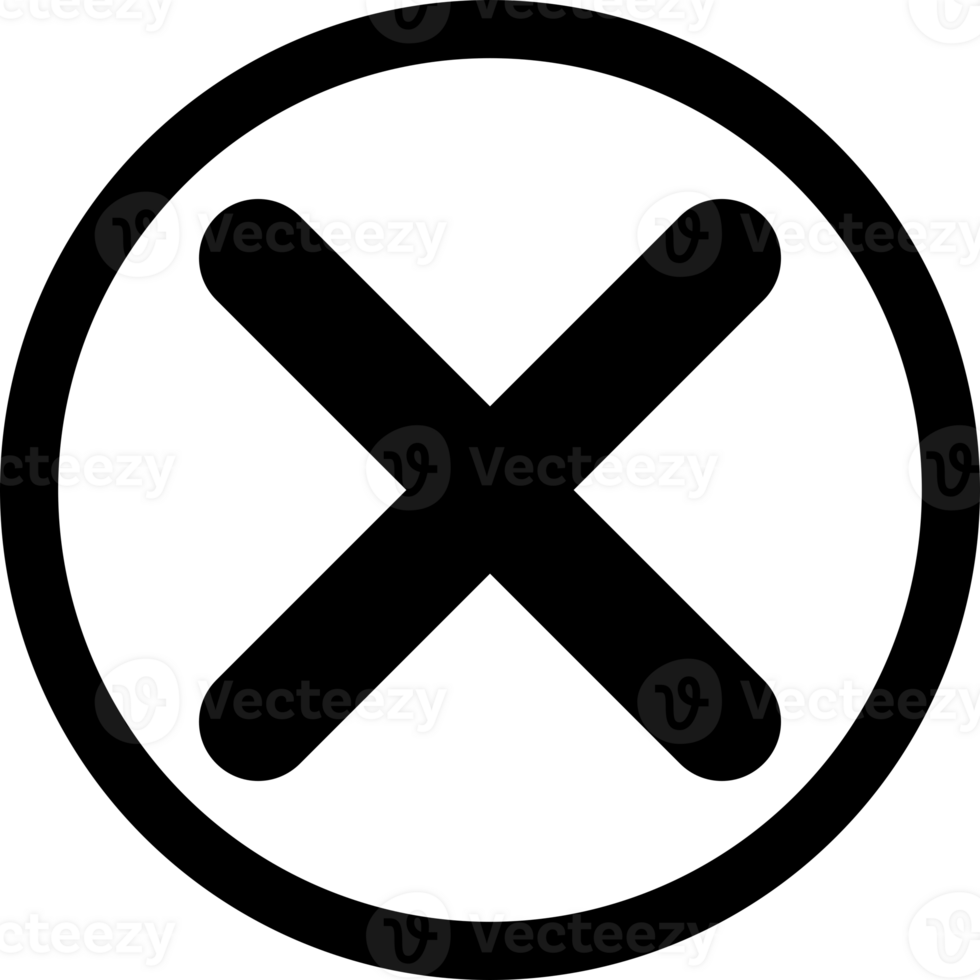 Check mark with wrong sign in circle icon png