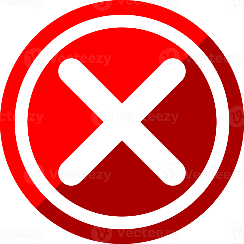 Check mark with wrong sign in circle icon png