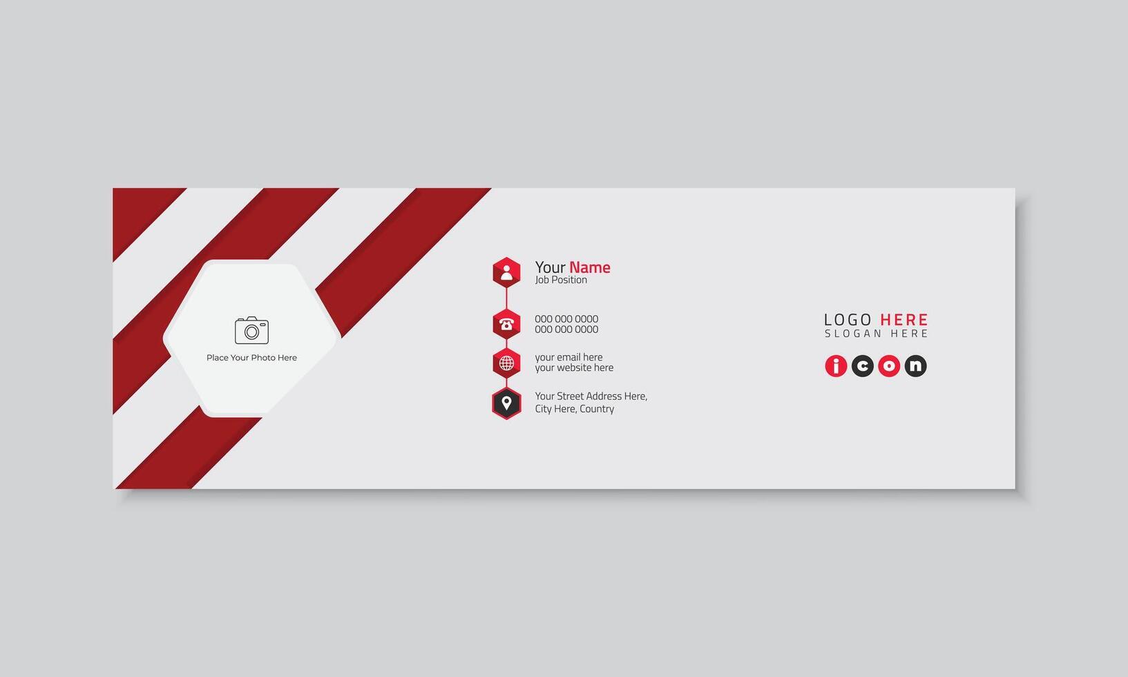 Unique professional modern email signature design, creative and modern design template for email footer for social media cover layout vector