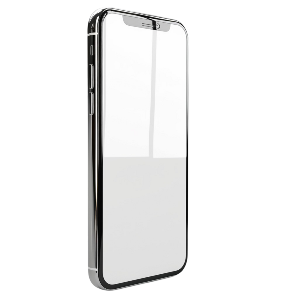 Smartphone with blank screen on transparent Background Generative-AI png