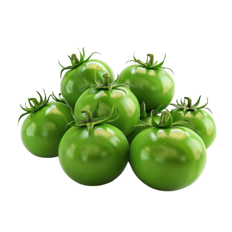 Tomatos On A Vine Local Ripening Fruit on transparent Background Generative-AI png