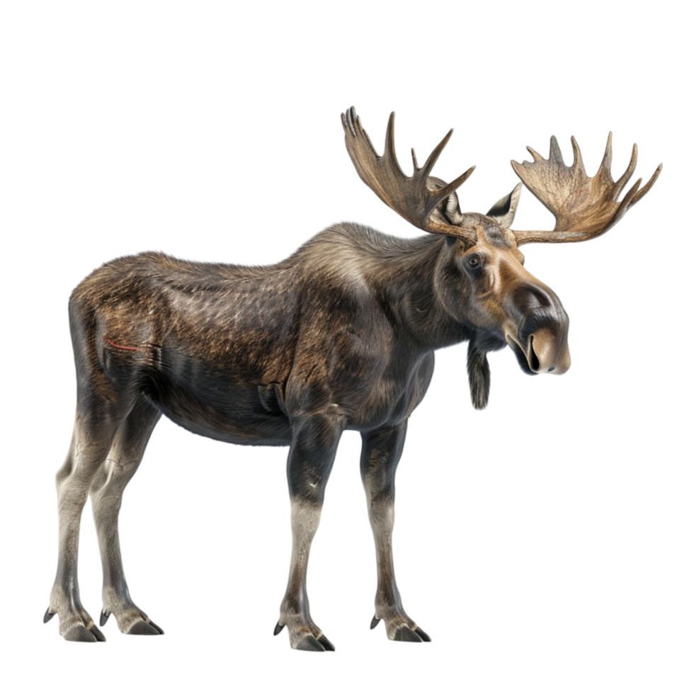 Moose a full body shot of single on transparent Background Generative-AI png
