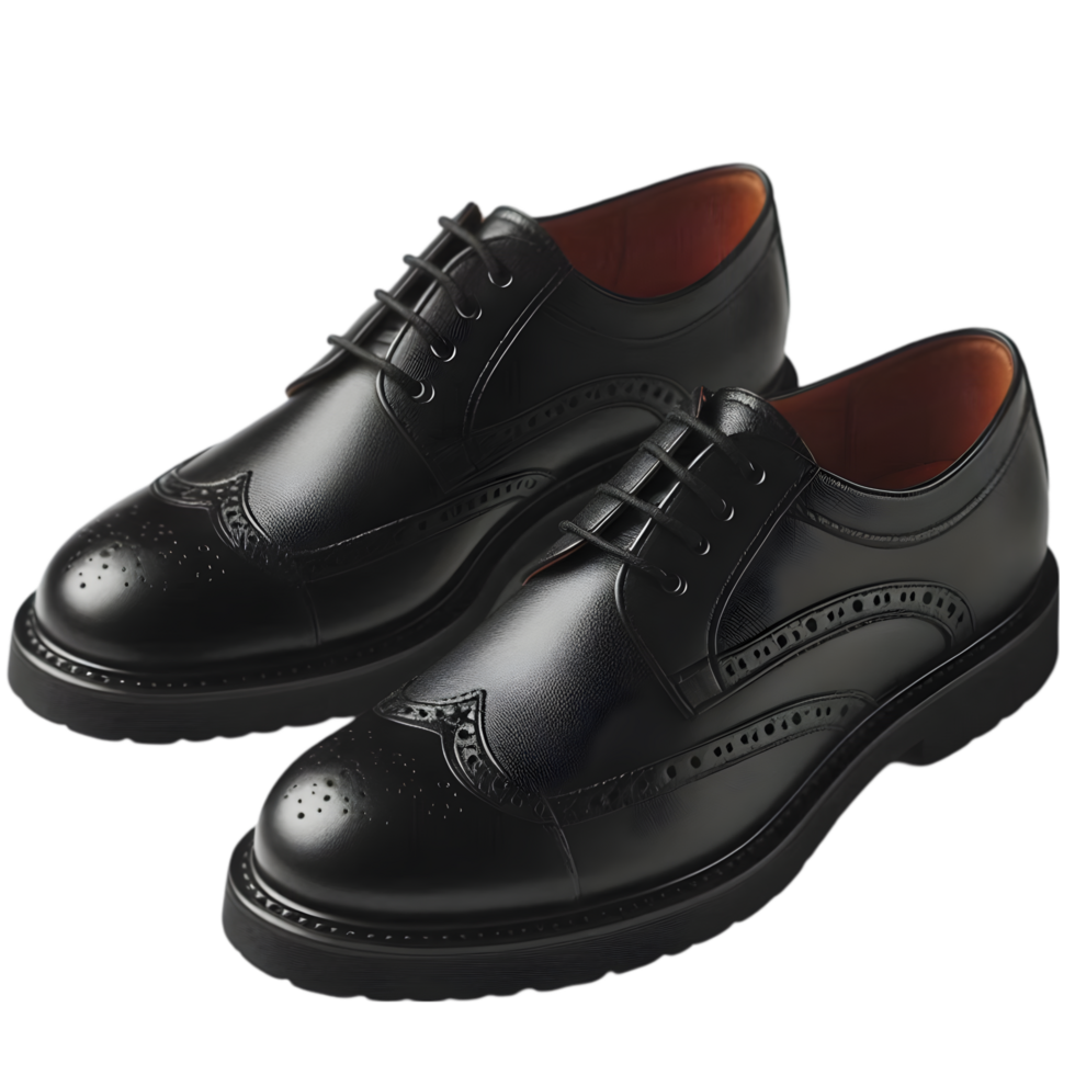 Pair of black shoes on transparent background png