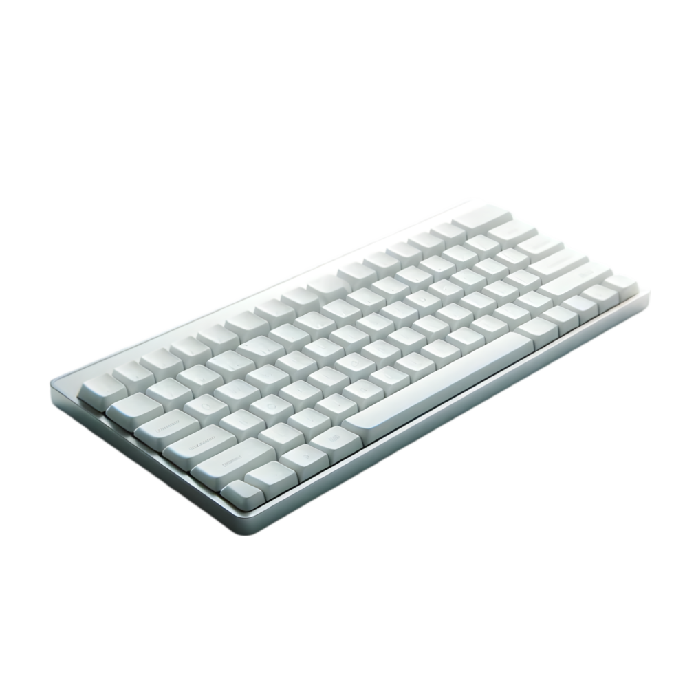 White computer keyboard on transparent background png