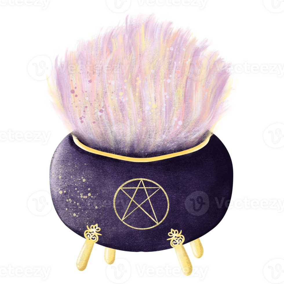 Set of witchcraft items. Collection of witchy magic equipment. Set of hand drawn illustrations. Halloween, Ghosts, potion, cat, hat, spider, web, grave. png