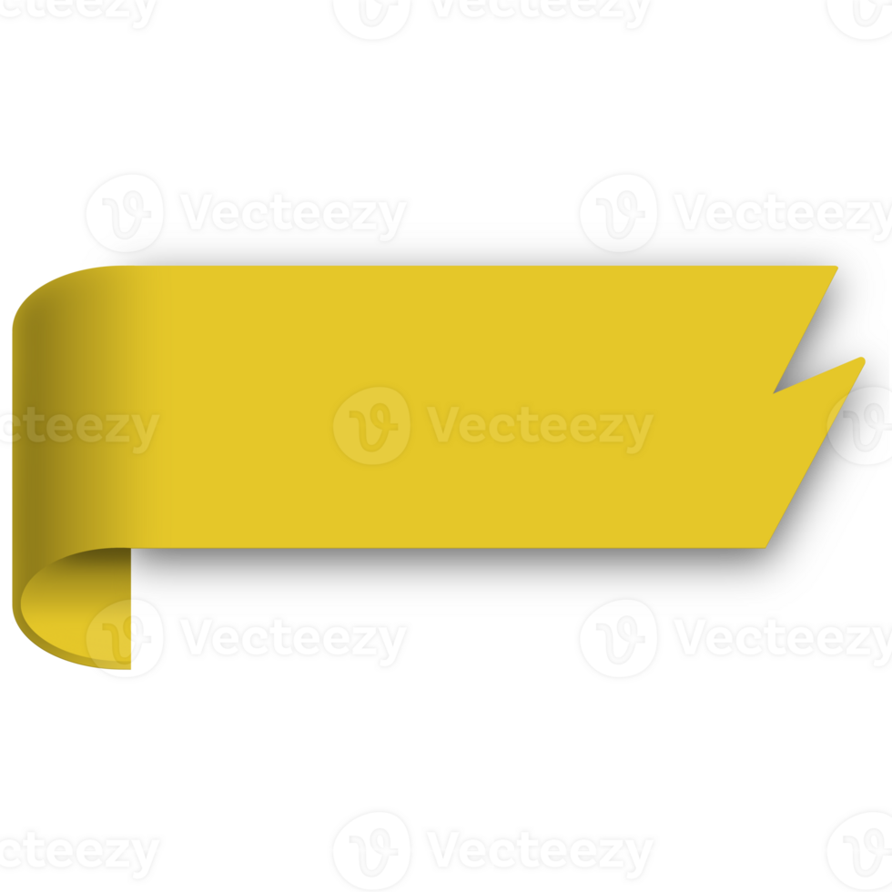 gold blank tags and ribbons isolated. banners, badges and labels on transparent background png