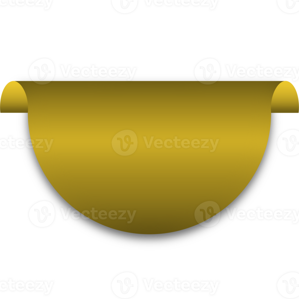 gold blank tags and ribbons isolated. banners, badges and labels on transparent background png