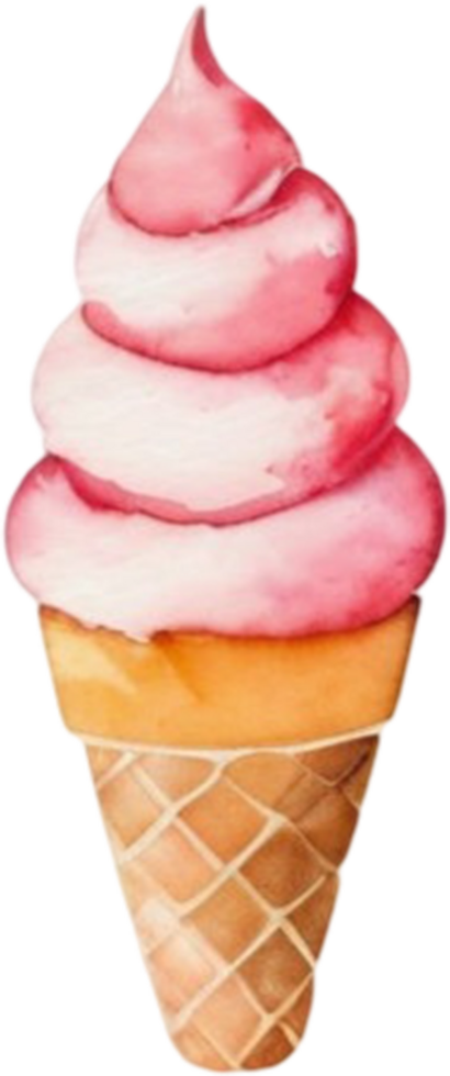 Ice cream watercolor clipart illustration png