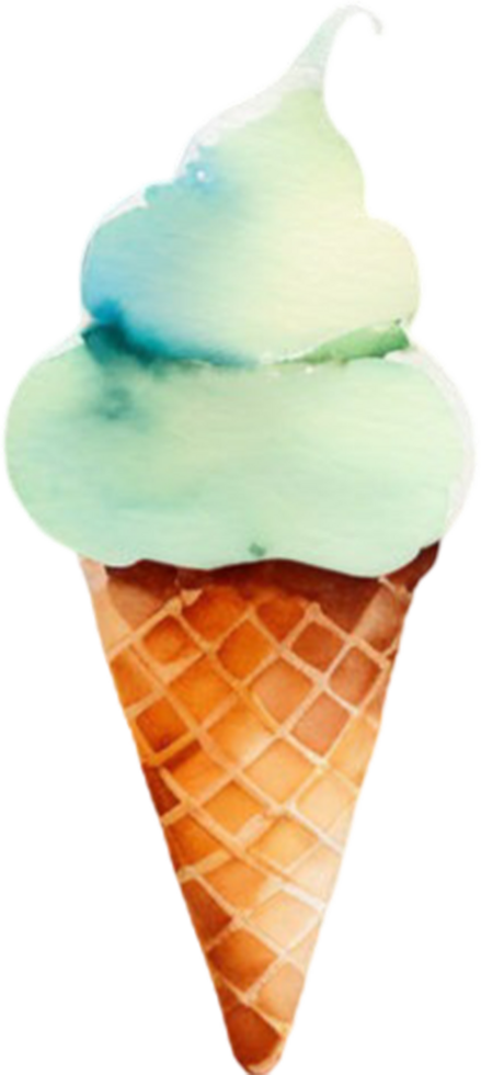 Ice cream watercolor clipart illustration png