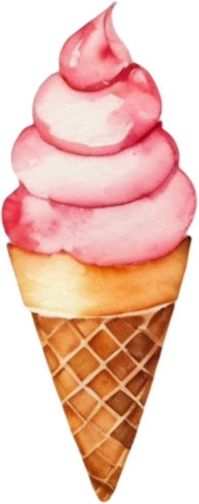 Ice cream watercolor clipart illustration png