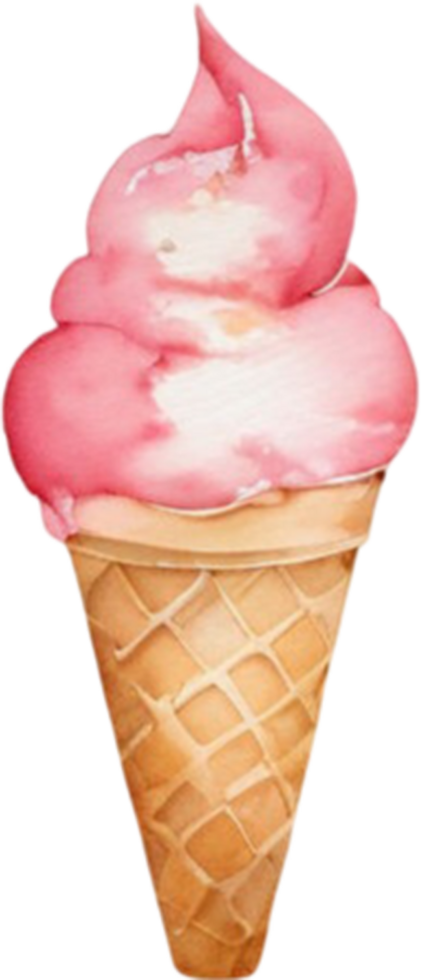 Ice cream watercolor clipart illustration png