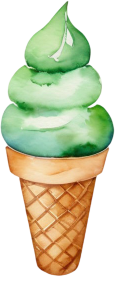 Ice cream watercolor clipart illustration png