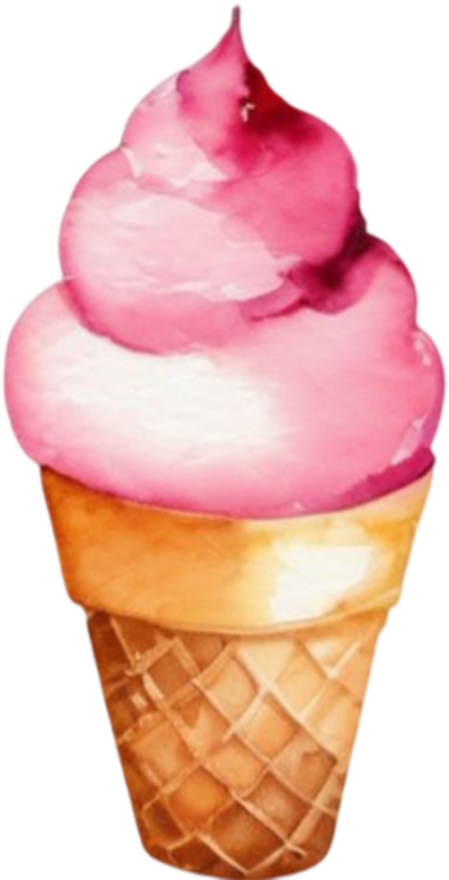 Ice cream watercolor clipart illustration png