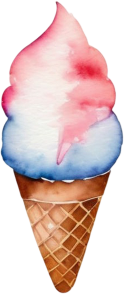 Ice cream watercolor clipart illustration png