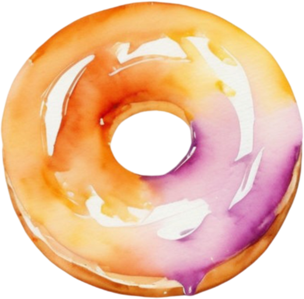 Donut watercolor clipart illustration png