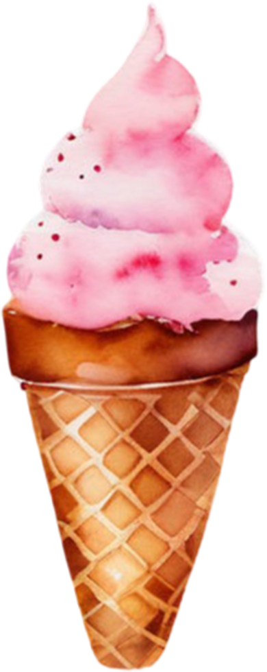Ice cream watercolor clipart illustration png