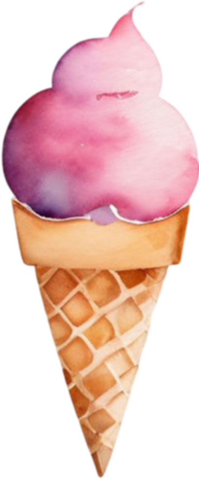 Ice cream watercolor clipart illustration png