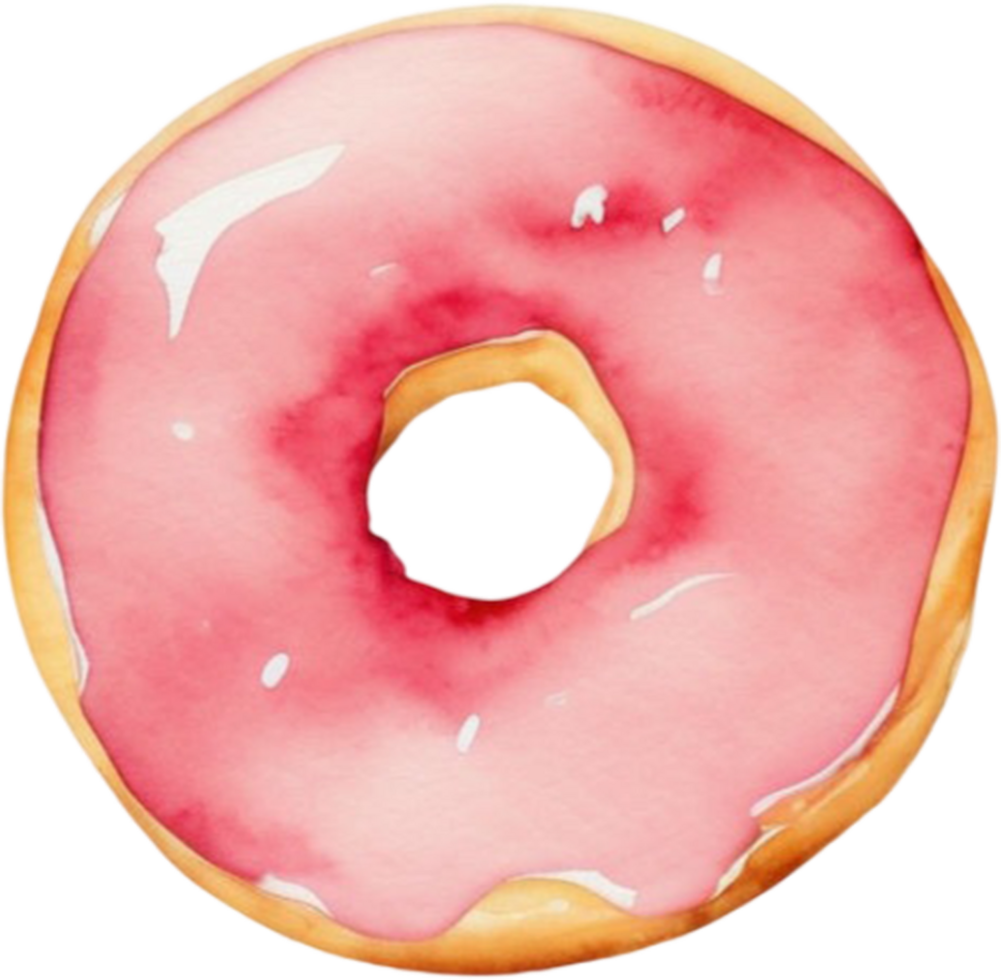 Donut watercolor clipart illustration png