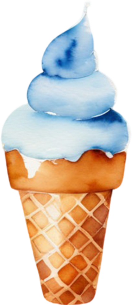 Ice cream watercolor clipart illustration png