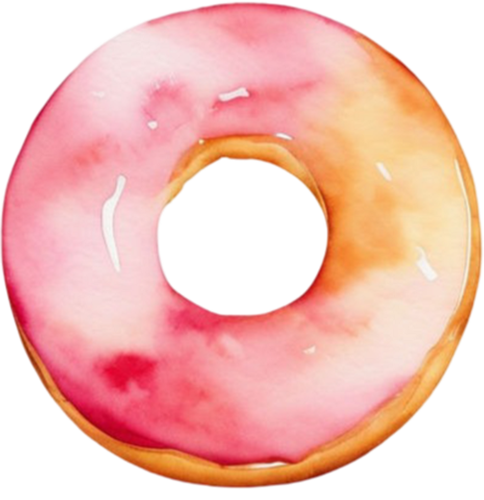 Donut watercolor clipart illustration png