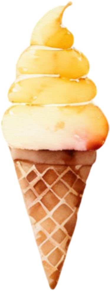 Ice cream watercolor clipart illustration png