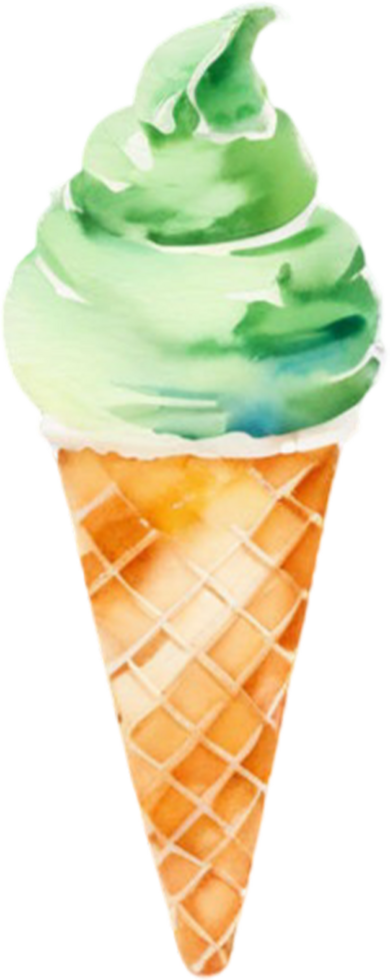 Ice cream watercolor clipart illustration png