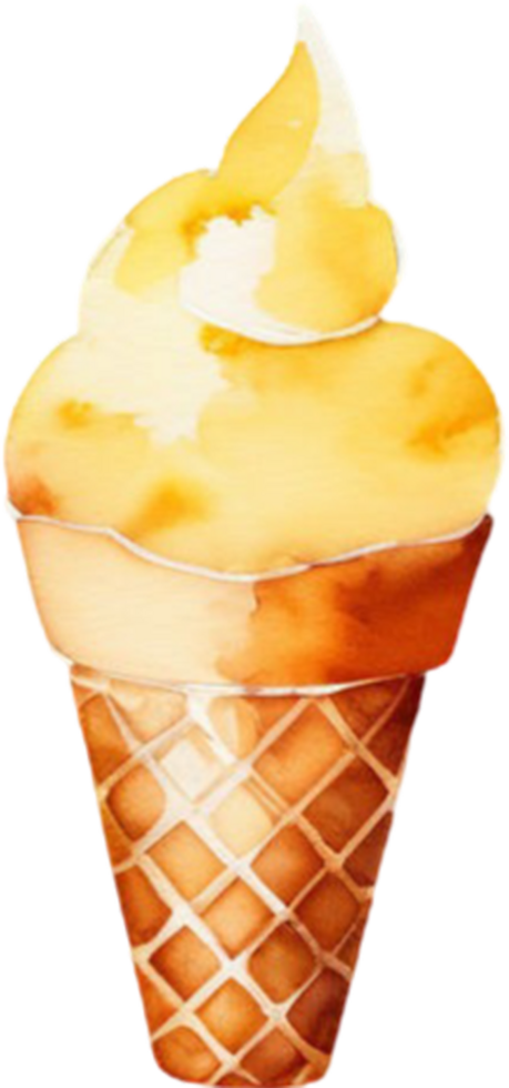 Ice cream watercolor clipart illustration png