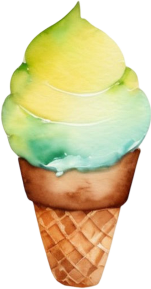 Ice cream watercolor clipart illustration png