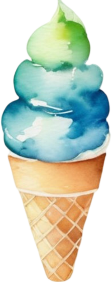Ice cream watercolor clipart illustration png