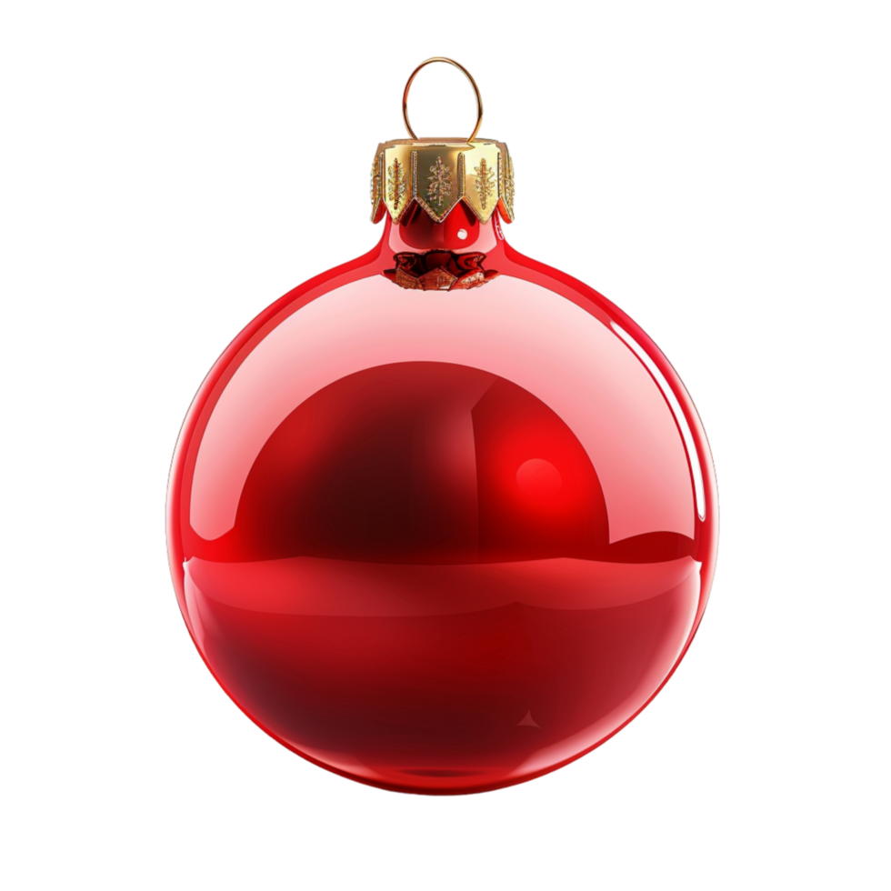 Generated Ai Red Christmas Ball With Decoration png