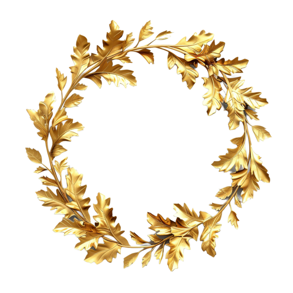 Generated Ai Vintage Golden Wreath png