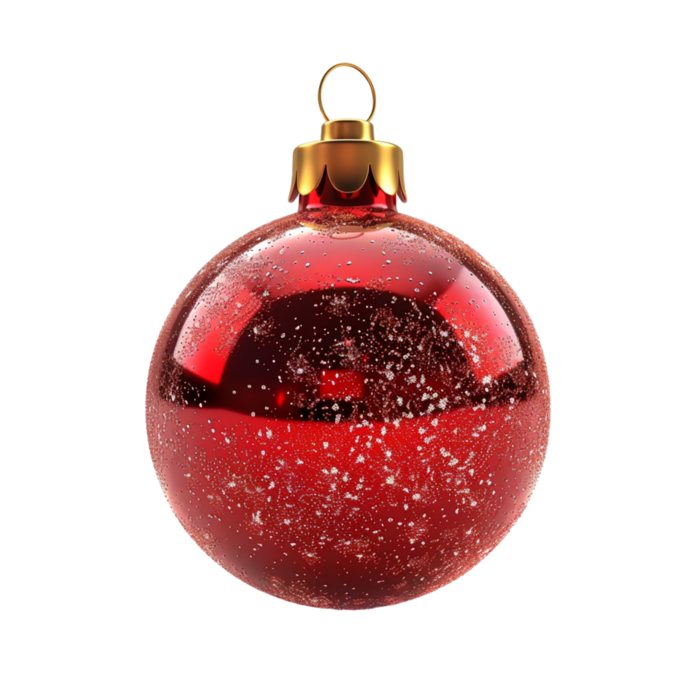 Generated Ai Matte red ball Christmas ornament png