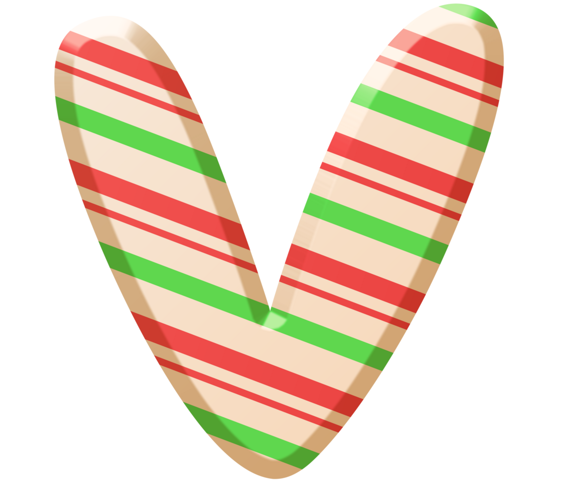 Candy Alphabet Uppercase Letter V png