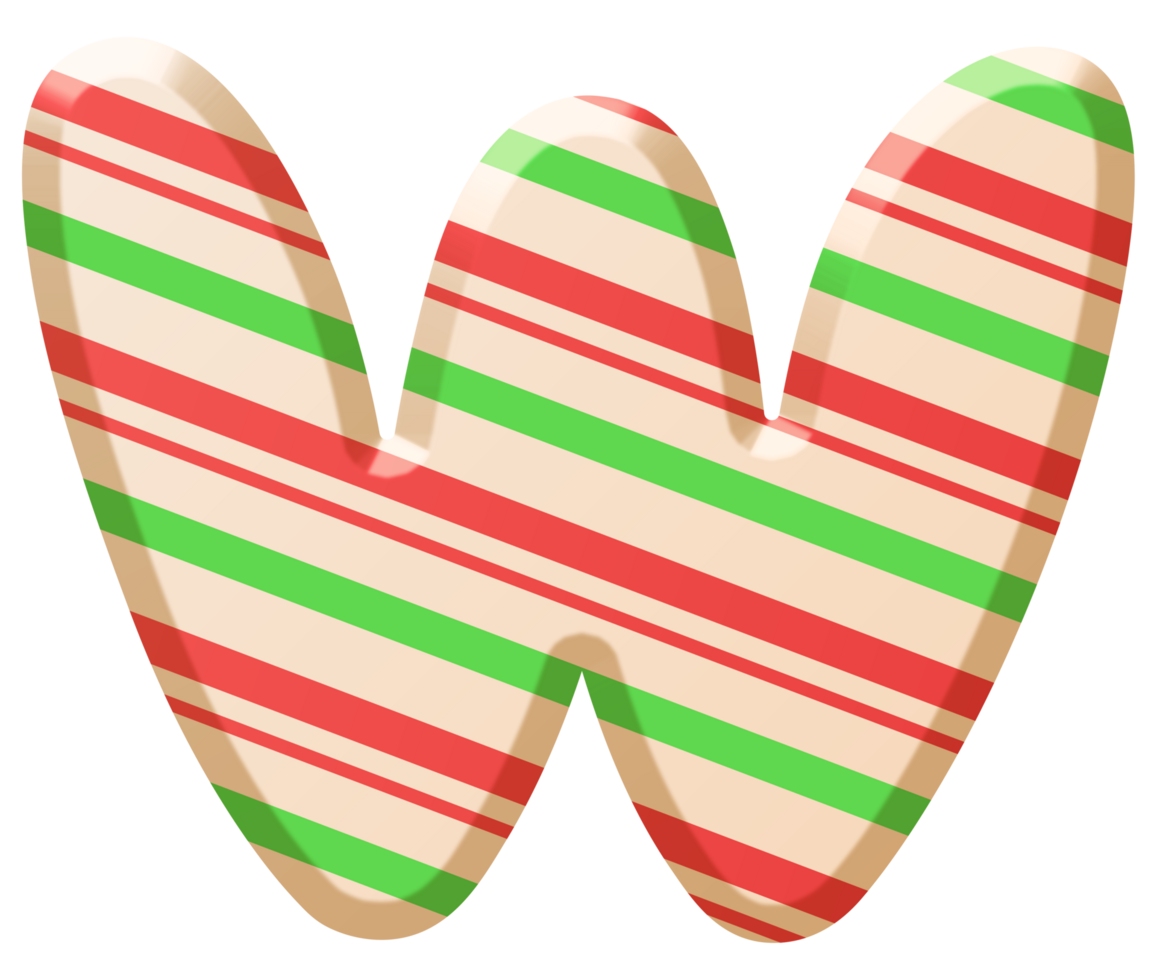 Candy Alphabet Uppercase Letter W png