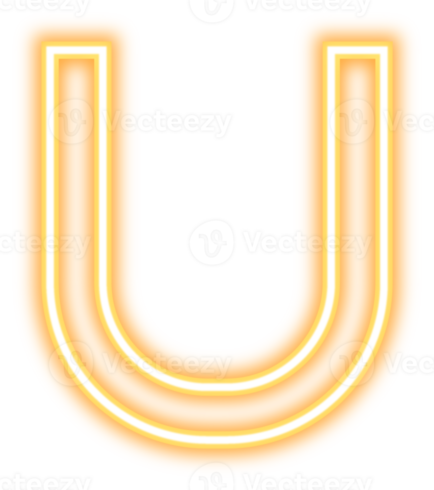 Neon Alphabet Letter U png