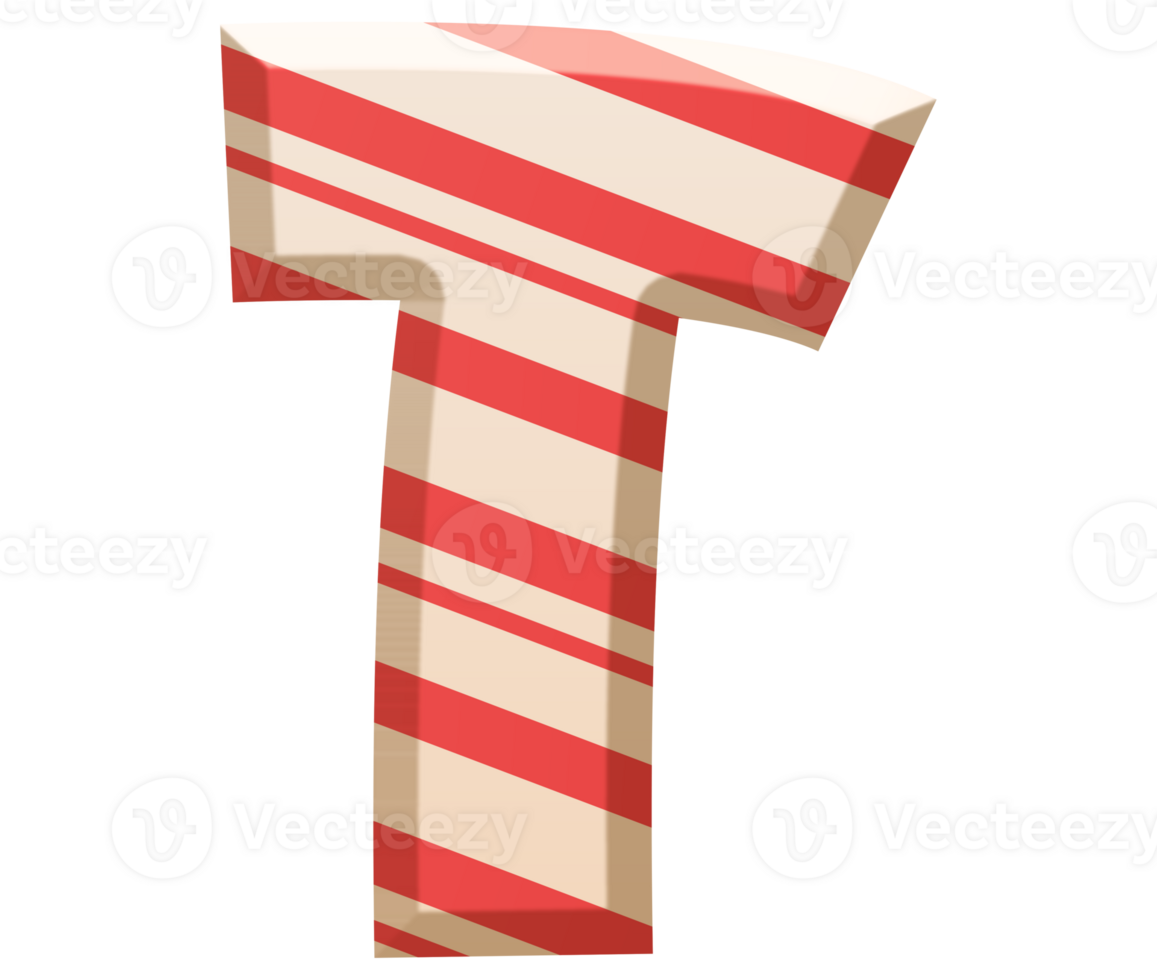 Candy Alphabet Uppercase Letter T png