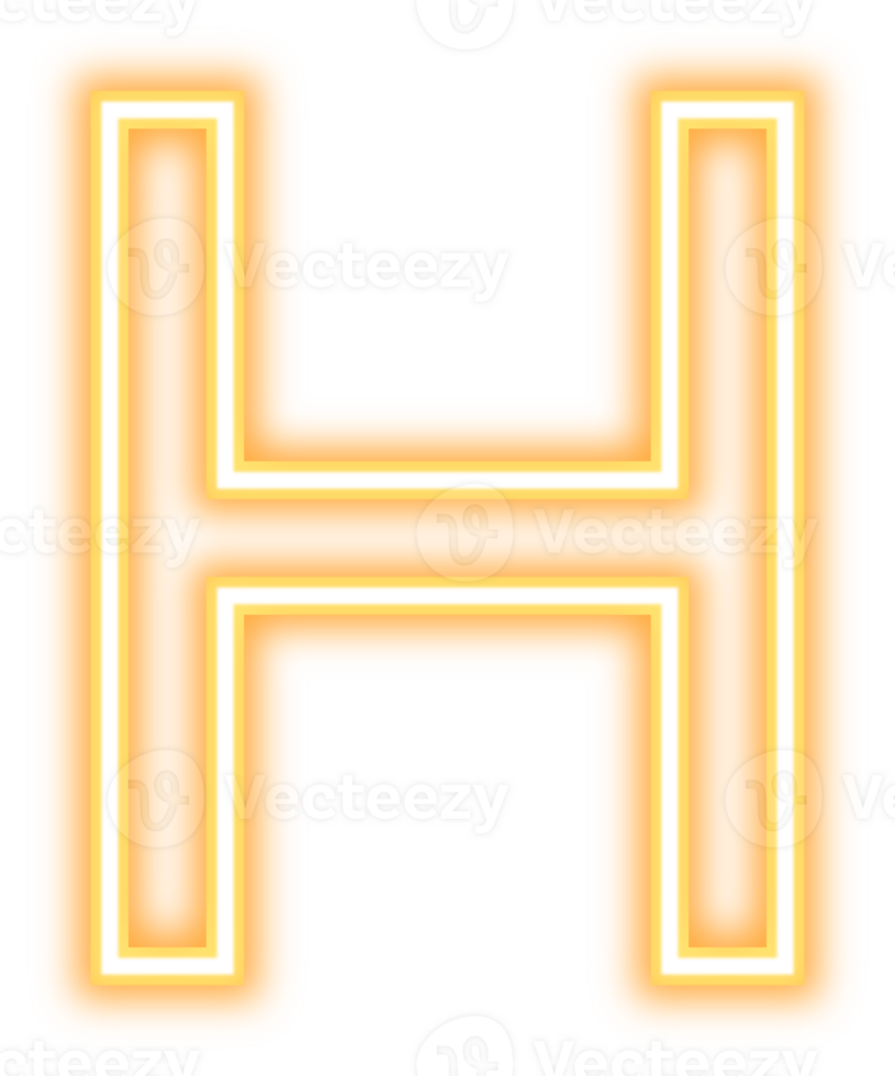 Neon Alphabet Letter H png